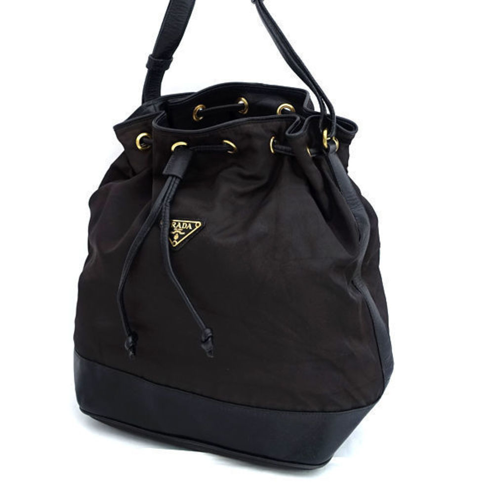 Prada Drawstring Brown Dark Purse - image 2